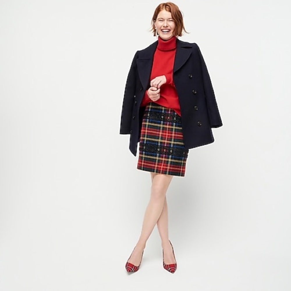 J. Crew Mini Skirt in Lurex Stewart tartan